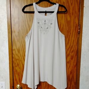 Torrid Taupe Sleeveless Tunic Top Cut Out Detailing